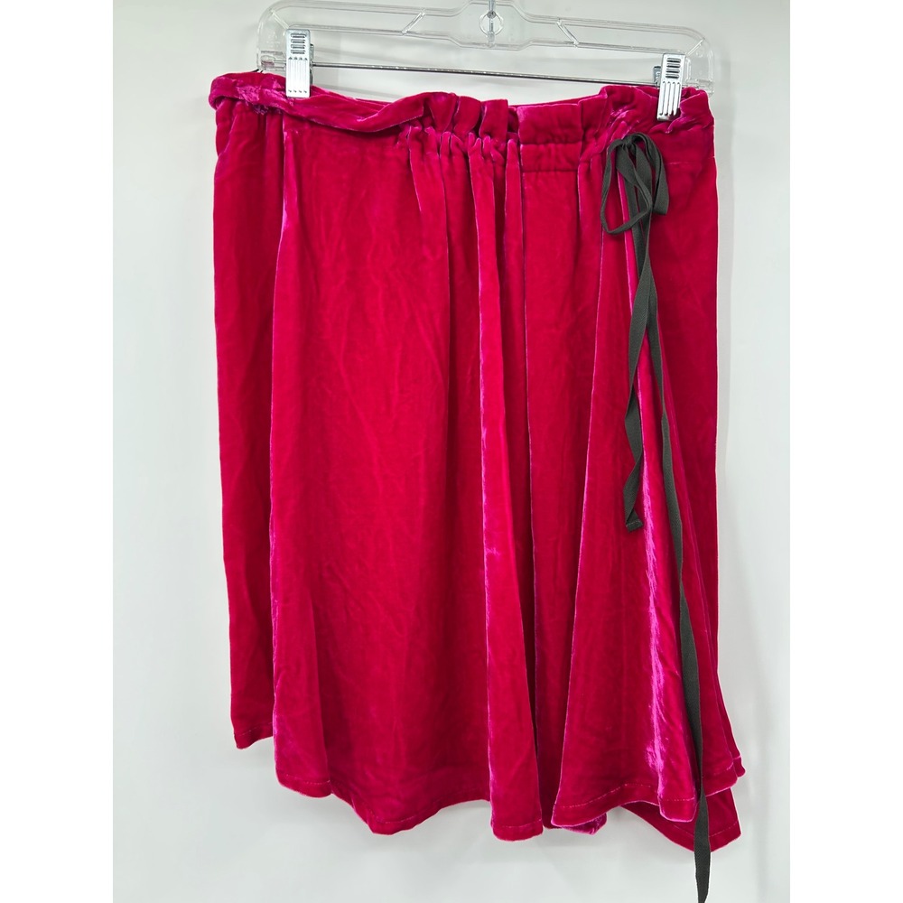 Ann Demeulemeester Pink Silk Velvet Wrap Skirt Size 38 Asymmetrical Draped Tie